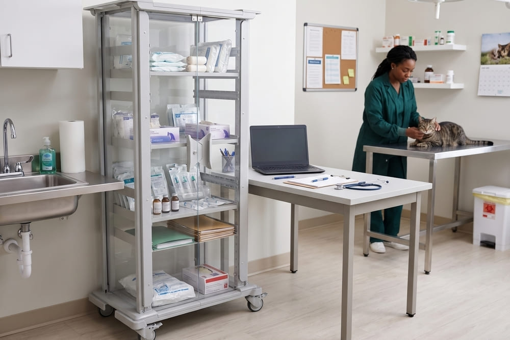 Armário para clínica veterinária: o que guardar em cada área e como escolher