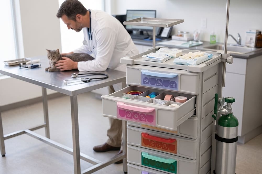 Carrinho de emergência veterinária: como montar e organizar para pacientes de todos os portes